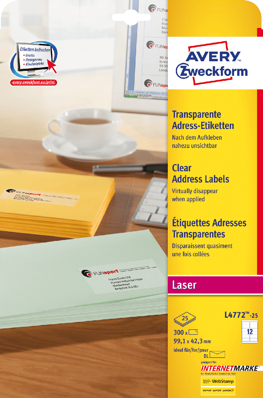 Z-Weckform 噴墨/鐳射/影印防水標籤貼 -4771 (70mm x