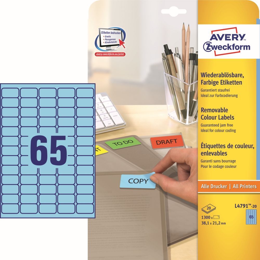 Z-Weckform Inkjet White Label -4791 (45.7mm x 21.2