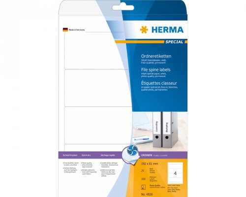 Herma  A4 電腦噴墨標籤貼 -4826 (192mm x 61mm)3寸Fil