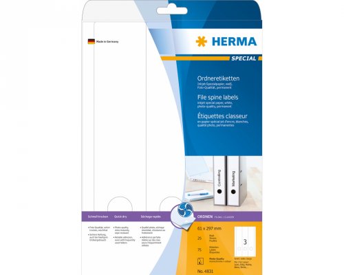 Herma A4 Inkjet Label -4831 (38mm x 297mm)2inFile (