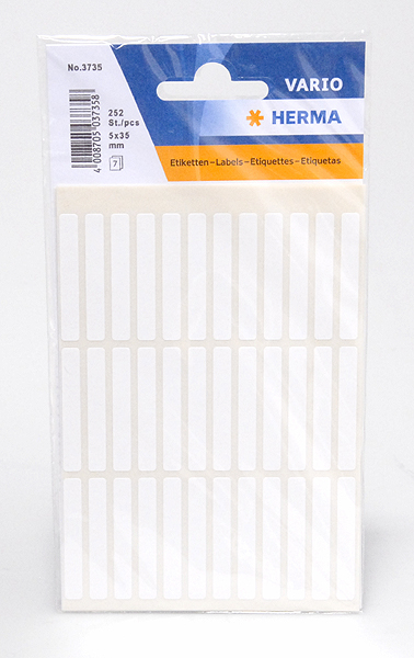 Herma 方型標籤貼 <白色> 3735 (252pcs) / 5mm x 35mm