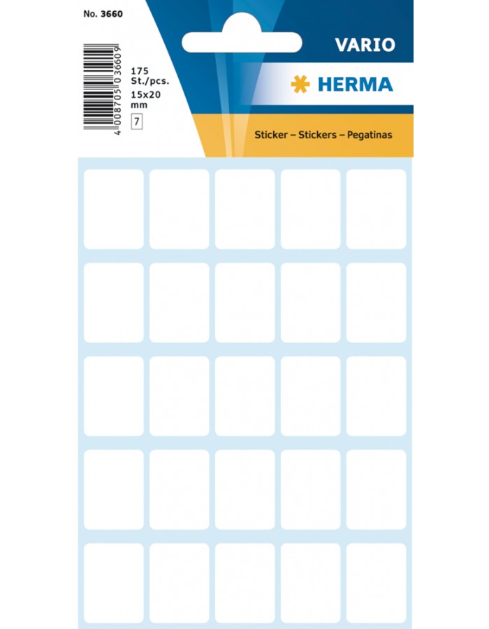Herma 方型標籤貼 <白色> 3660 (175pcs) / 15mm x 20mm