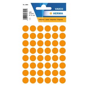 Herma 圓型標籤貼 1864 (240pcs) / 12mm die / 螢光橙