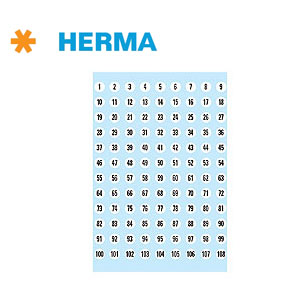 Herma 數字標籤貼 No.1540 / 4128 (8mm die) / 6Sheet / 藍色