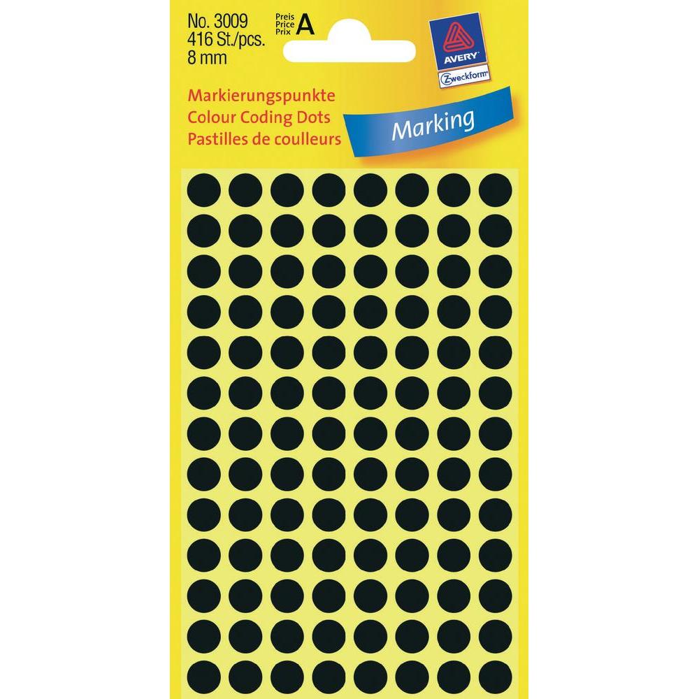 Z-Weckform 圓型顏色標籤貼 -Code 3009 (8mm) / Bk