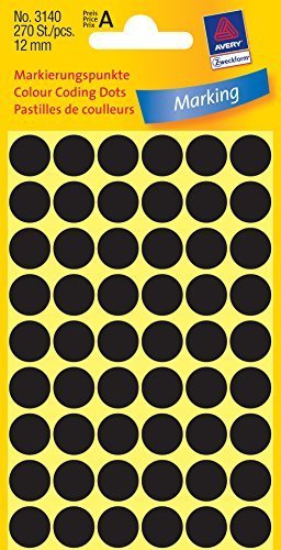 Z-Weckform 圓型顏色標籤貼 -Code 3140 (12mm) / Black