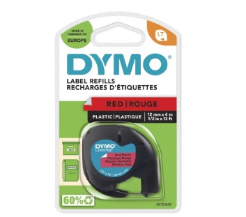 Dymo 帶模 Letratag膠質標籤帶 12毫米 x 4米 紅色