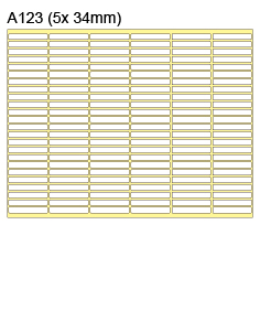 New Star A123 (2880pcs) 5mm x 34mm / 20Sheet
