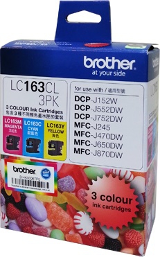 Brother 打印机噴墨盒 LC163CL 3PK