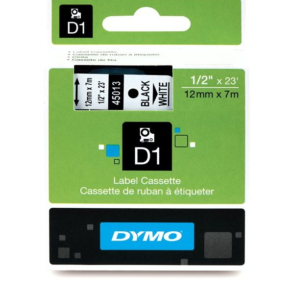Dymo D1 帶模帶 5000&1000 用12mm X 7m - 45013
