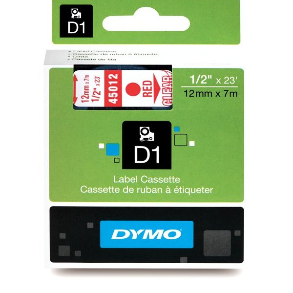 Dymo D1 帶模帶 5000&1000 用12mm X 7m - 45012
