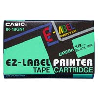 卡西欧 EZ 标纤带 18mm x 8m (XR-18GN1) / 绿底黑字