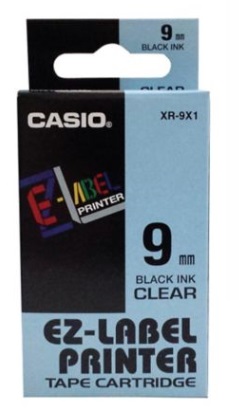 卡西欧 标纤带 9mm x 8m(XR-9X1) / 透明底黑字