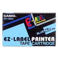 Casio (XR-12BU1) 標籤帶(12mm X 8m) / 藍底黑字