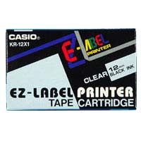 Casio (XR-12X1) 标签带(12mm X 8m) / 透明底黑字