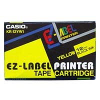 Casio (XR-12YW1) 標纖帶 12mm x 8m / 黃底黑字