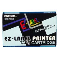 卡西欧 EZ标纤带 24mm x 8m (XR-24X1) / 透明底黑字