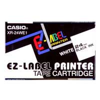 卡西歐 EZ標纖帶 24mm x 8m (XR-24WE1) / 白底黑字