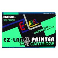 卡西欧 EZ标纤带 24mm x 8m (XR-24GN1) / 绿底黑字