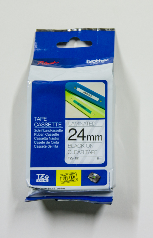 Brother TZ 标签带 24mm x 8m (TZe-151) / 透明底黑字