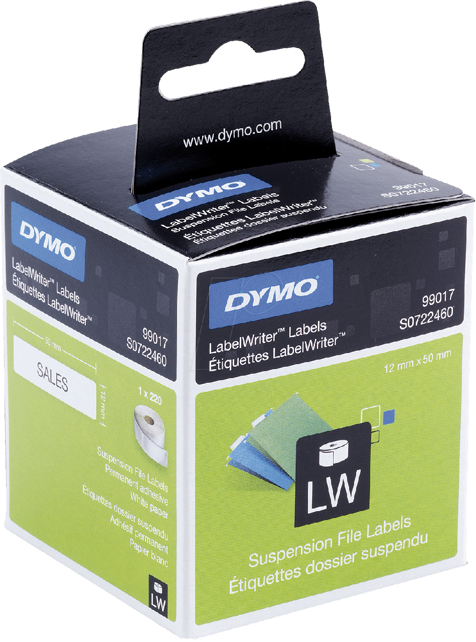 Dymo 帶模 LW99017 懸掛快勞標籤 12mm x 50mm 220 個