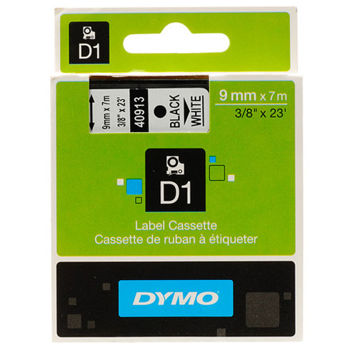 Dymo 帶模(電子)標纖帶 9mm x 7m / 白底黑字