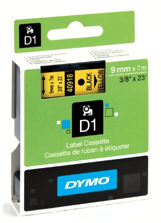 Dymo 帶模(電子)標纖帶 9mm x 7m / (40918) 黃底黑字