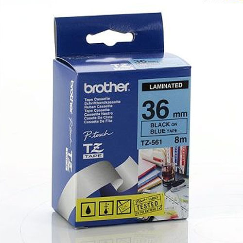 Brother TZ 標籤帶 36mm x 8m (TZe-561) / 藍底黑字