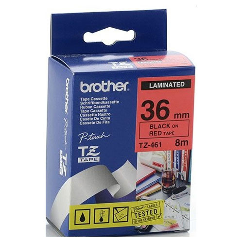 Brother TZ 標籤帶 36mm x 8m (TZe-461) / 紅底黑字