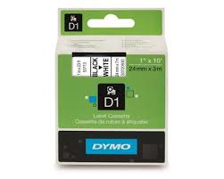 Dymo 帶模帶 D1 帶 24mm x 7m / 黑底白字