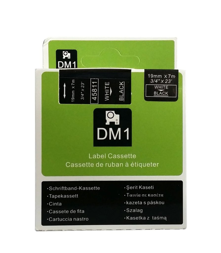 Dymo D1 Tape 19mm x 7m (45811) - White on Black