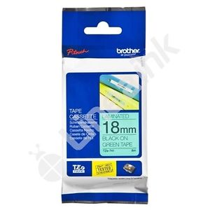Brother TZ 標籤帶 18mm x 8m (TZe-741) / 綠底黑字