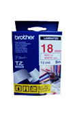 Brother TZ 標籤帶 18mm x 8m / 透明底紅字