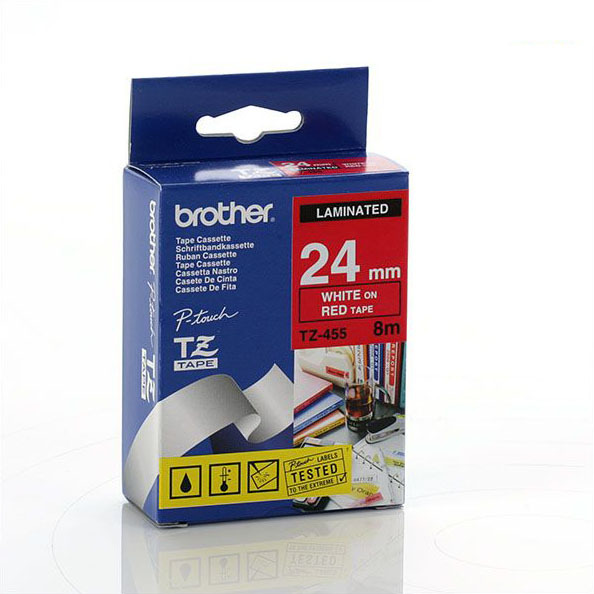 Brother TZ 标签带 12mm x 8m (TZe-455) / 红底白字