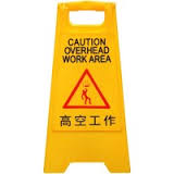 座地胶告示牌 黃色 (高空工作)