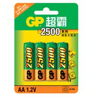 GP 超霸鎳氫充電池 2500mAh 2A 4粒咭裝