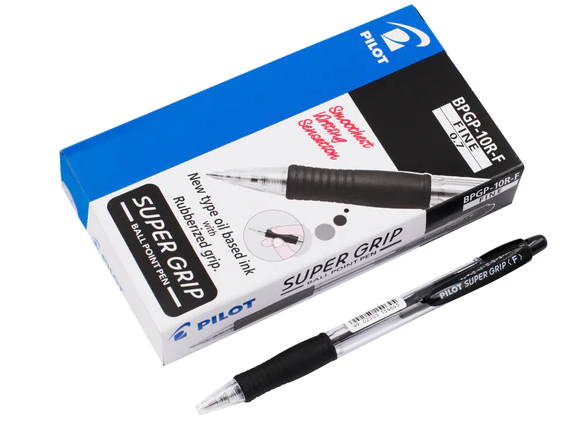 Pilot <BPGP-10R-F> Super Grip Ball Pen - Black